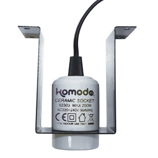 Ceramic ES Lamp Fixture Euro Plug & Mounting Bracket