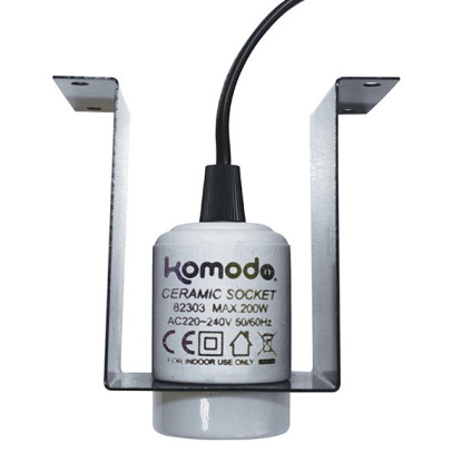 Ceramic ES Lamp Fixture Euro Plug & Mounting Bracket