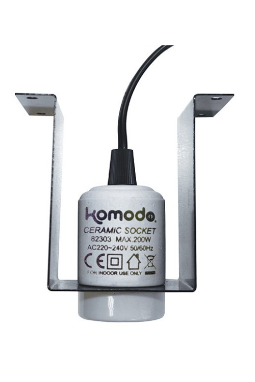 Ceramic ES Lamp Fixture Euro Plug & Mounting Bracket