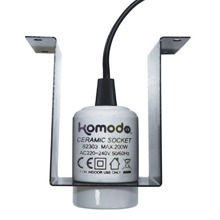 Ceramic ES Lamp Fixture Euro Plug & Mounting Bracket